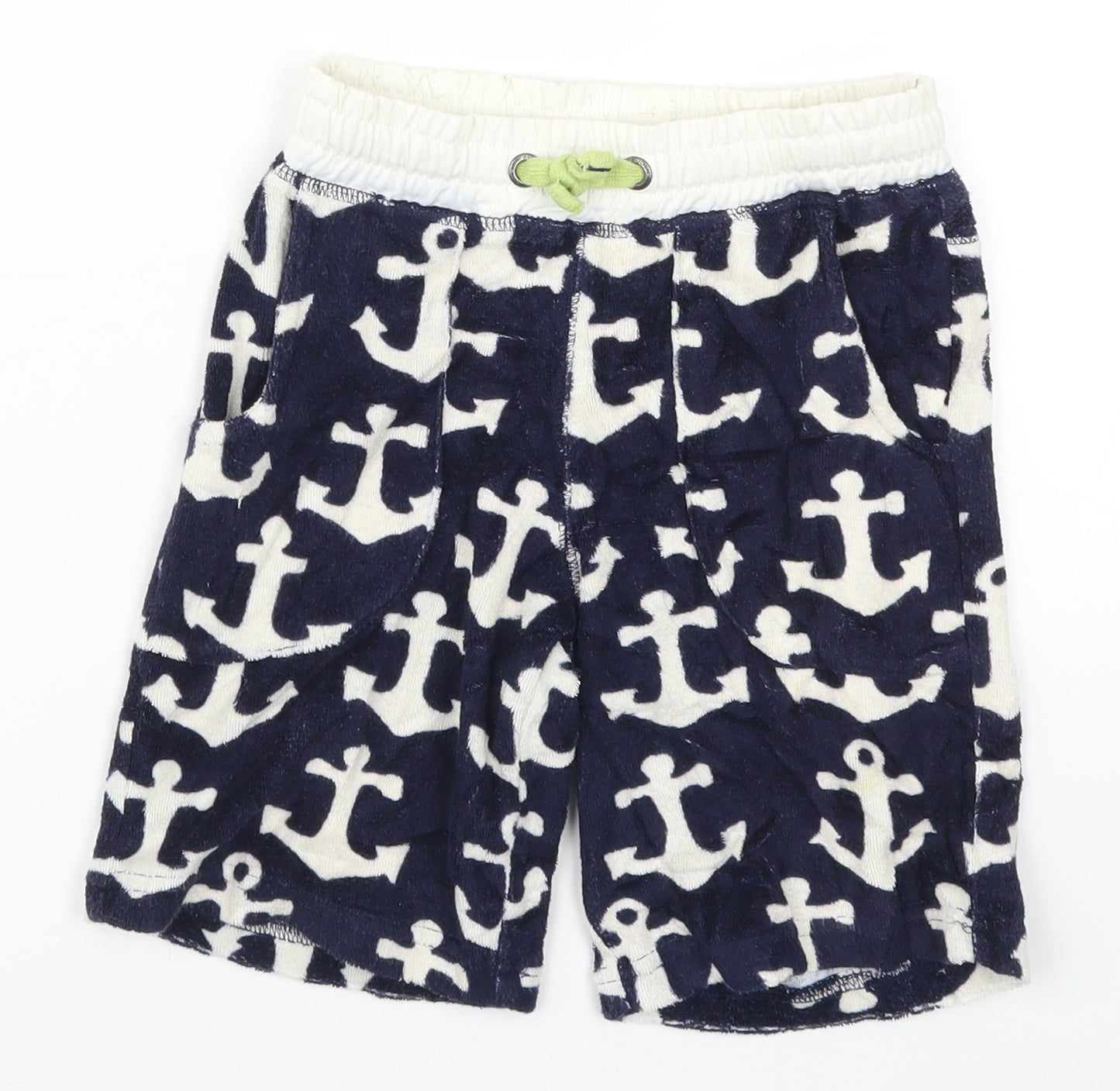 Mini Boden Boys Blue   Bermuda Shorts Size 4 Years - Anchor Print