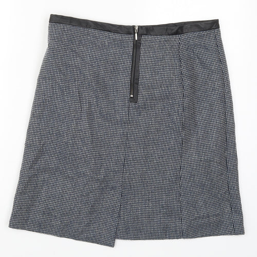 TU Womens Blue Geometric  A-Line Skirt Size 12