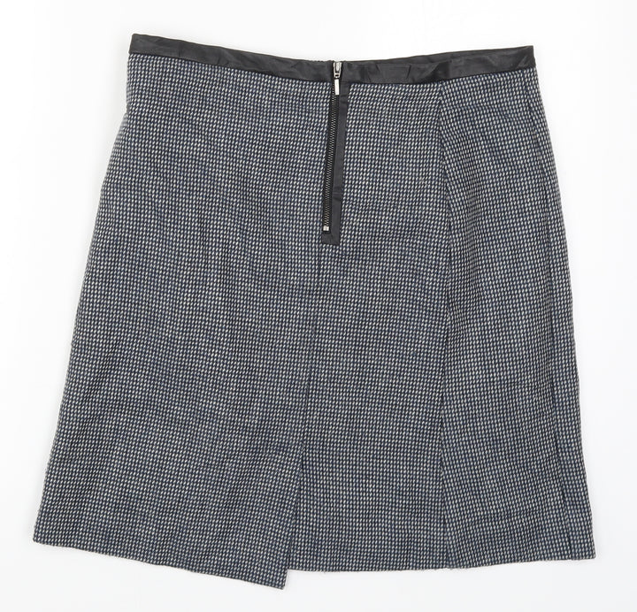 TU Womens Blue Geometric A-Line Skirt Size 12