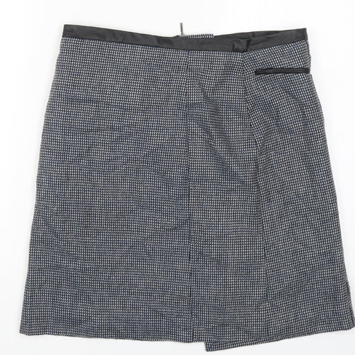 TU Womens Blue Geometric  A-Line Skirt Size 12
