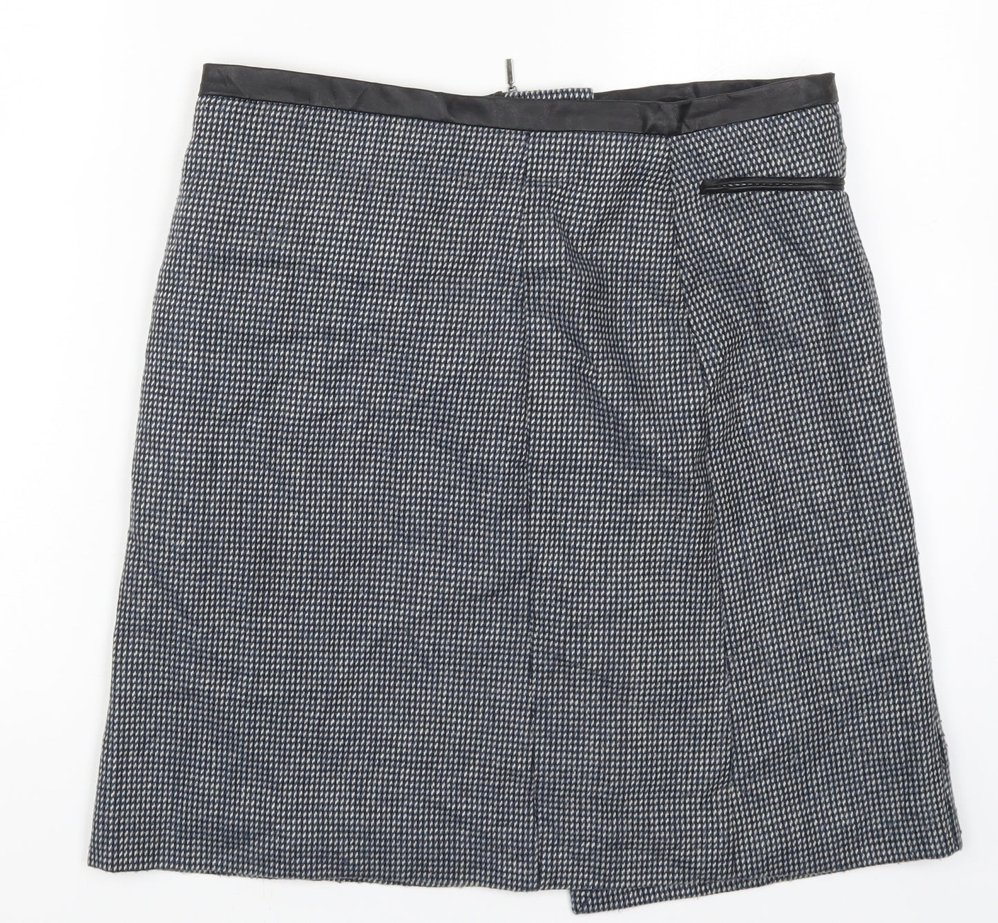 TU Womens Blue Geometric  A-Line Skirt Size 12