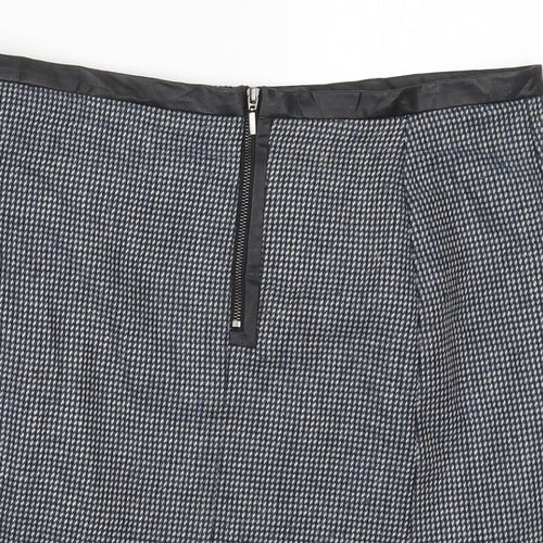 TU Womens Blue Geometric  A-Line Skirt Size 12