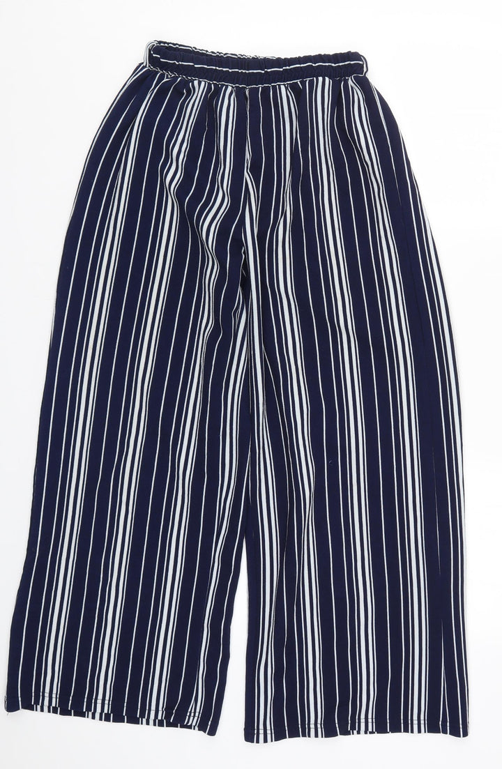 Passport Womens Blue Striped  Trousers  Size M L26 in