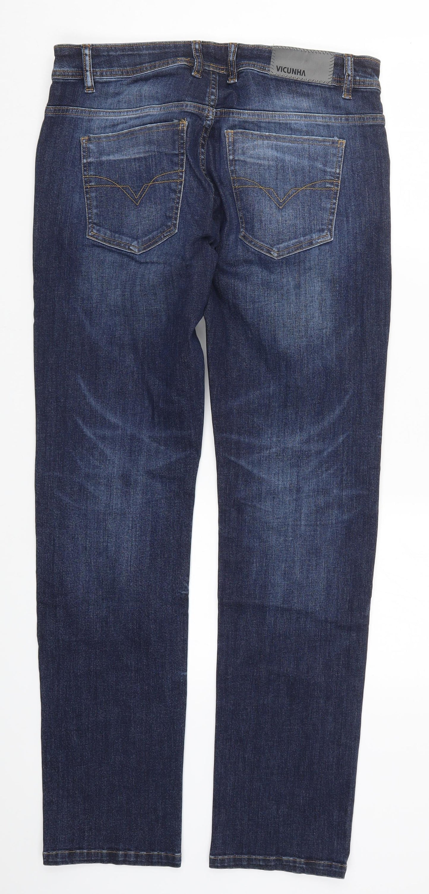 Vicunha Mens Blue  Denim Straight Jeans Size 34 L31 in