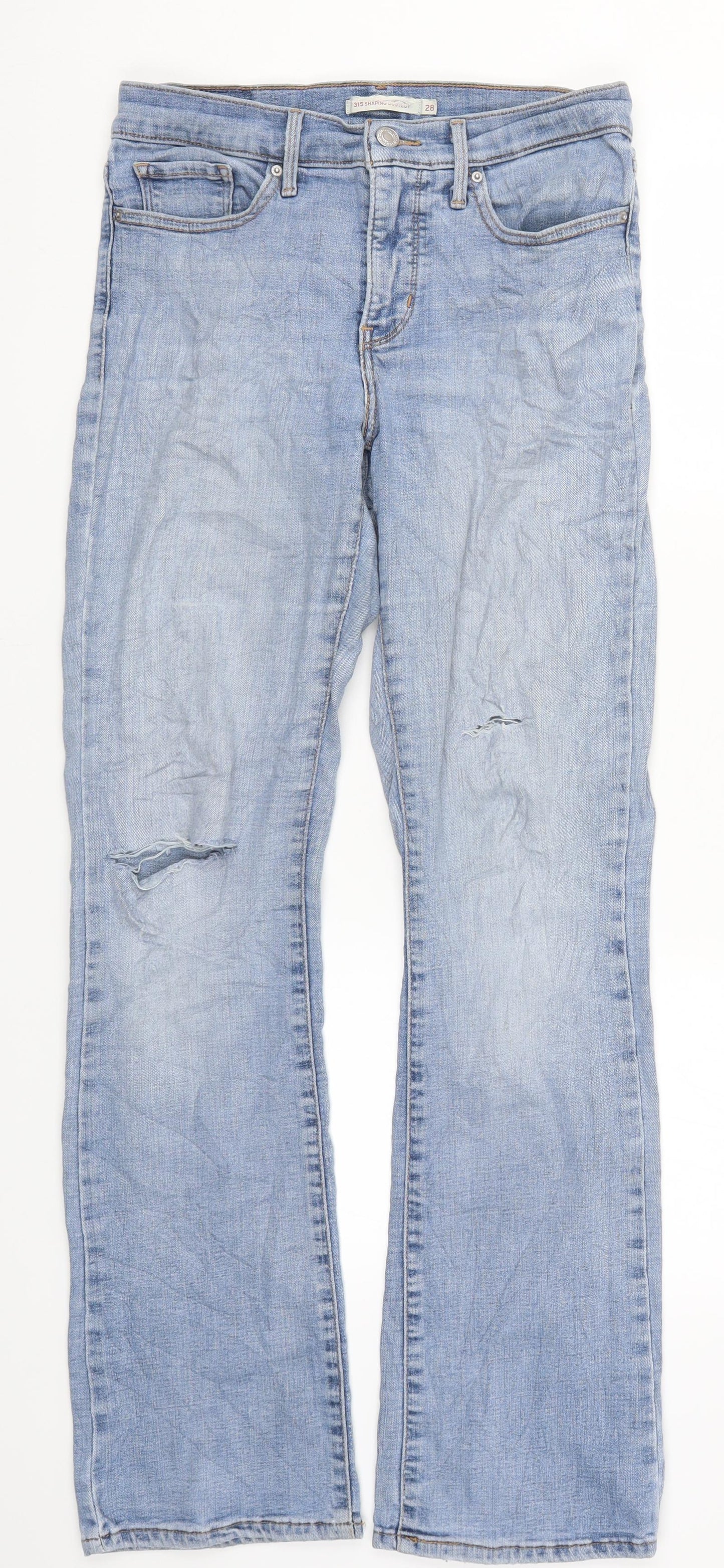 Levi's Womens Blue  Denim Straight Jeans Size 29 in L30 in