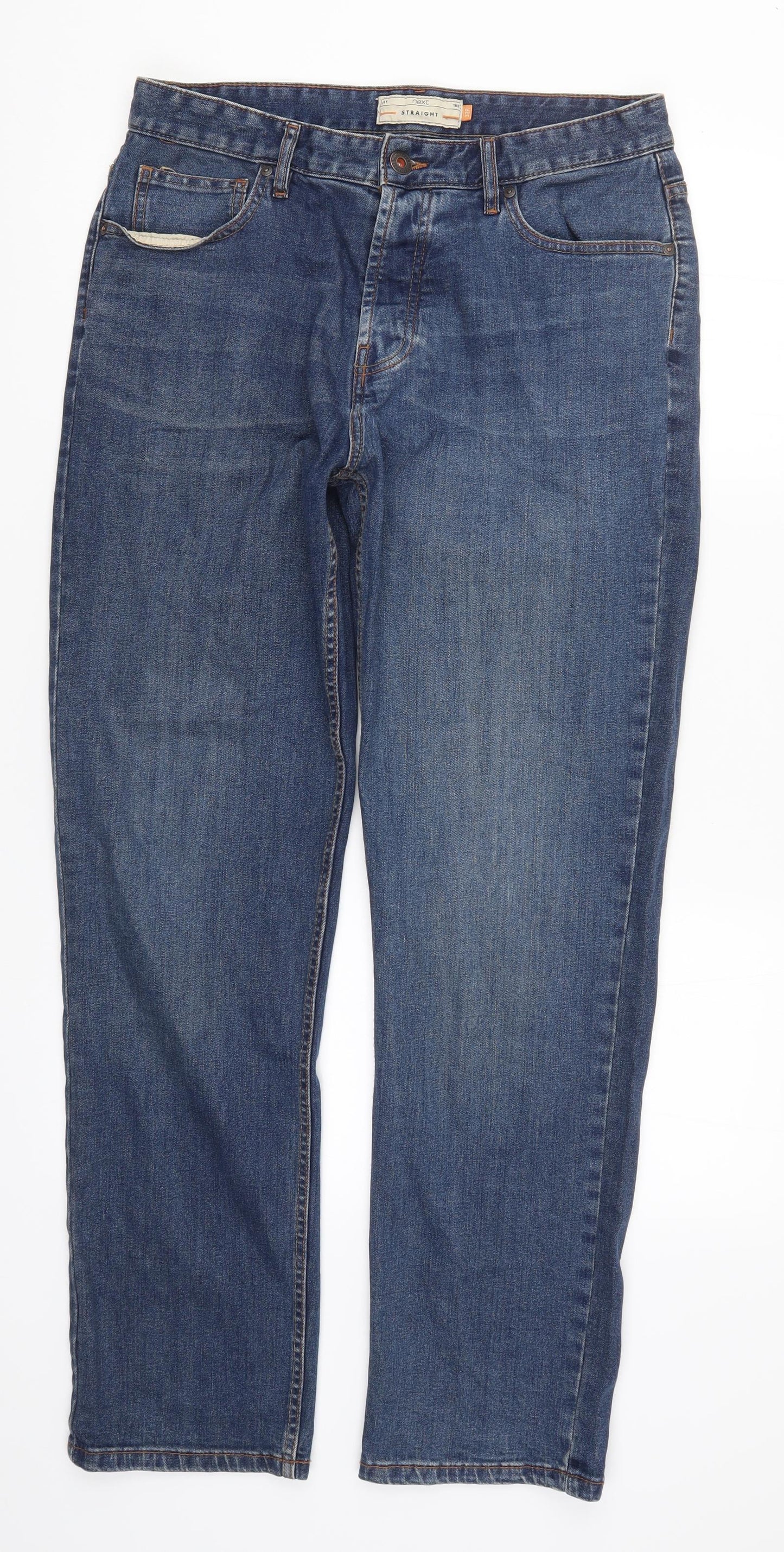 NEXT Mens Blue  Denim Straight Jeans Size 32 L31 in