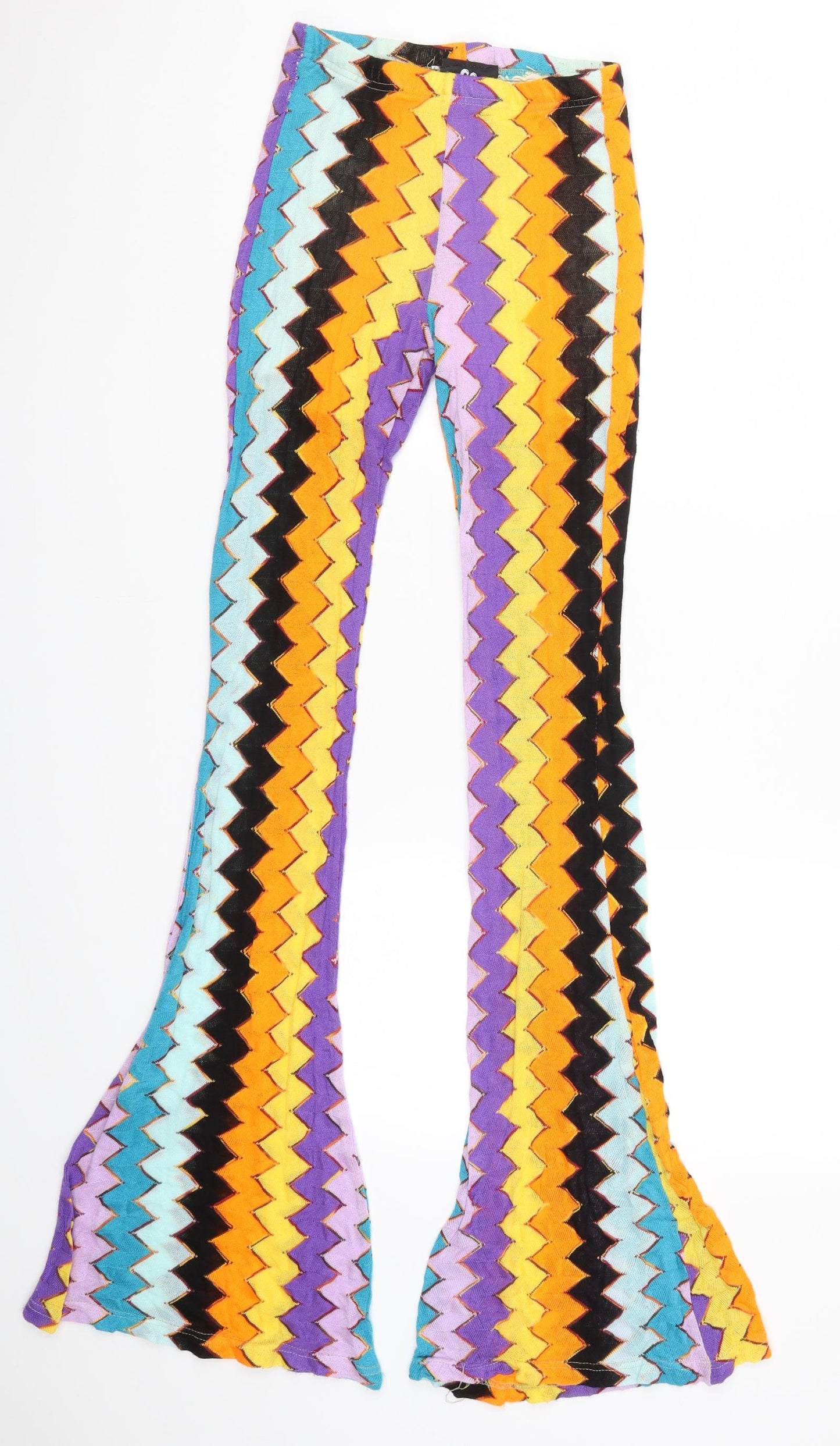 Go Bananas Womens Multicoloured Geometric  Trousers  Size M L32.5 in - Zig Zag