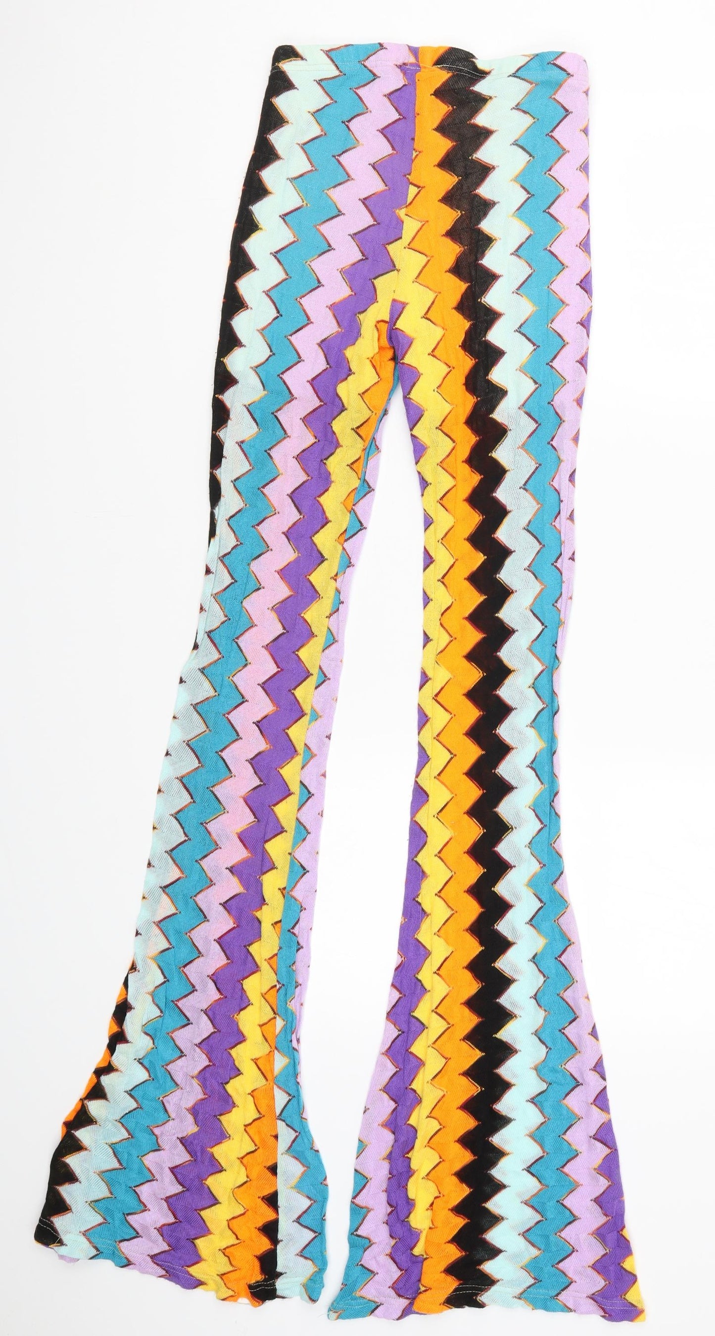 Go Bananas Womens Multicoloured Geometric  Trousers  Size M L32.5 in - Zig Zag