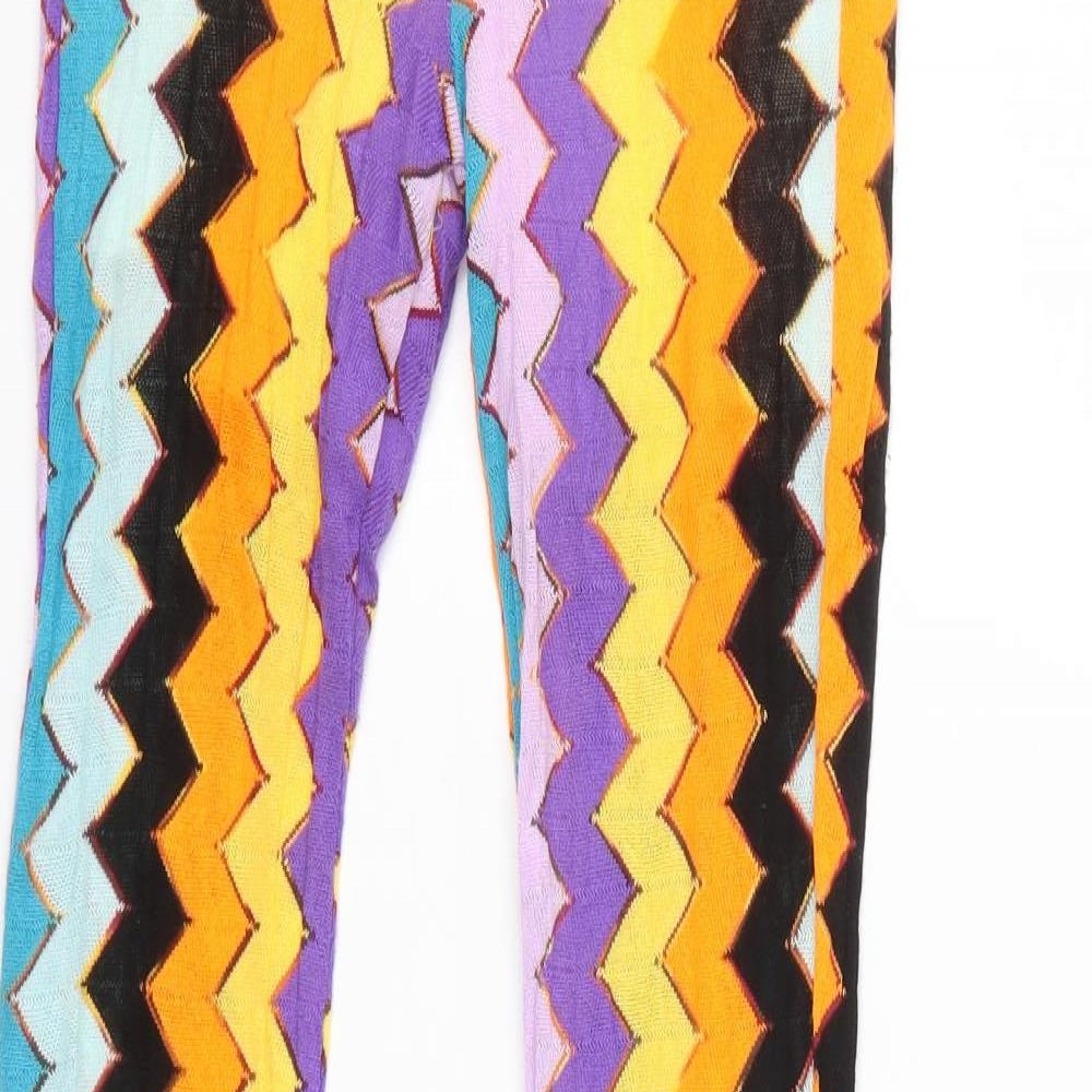 Go Bananas Womens Multicoloured Geometric  Trousers  Size M L32.5 in - Zig Zag