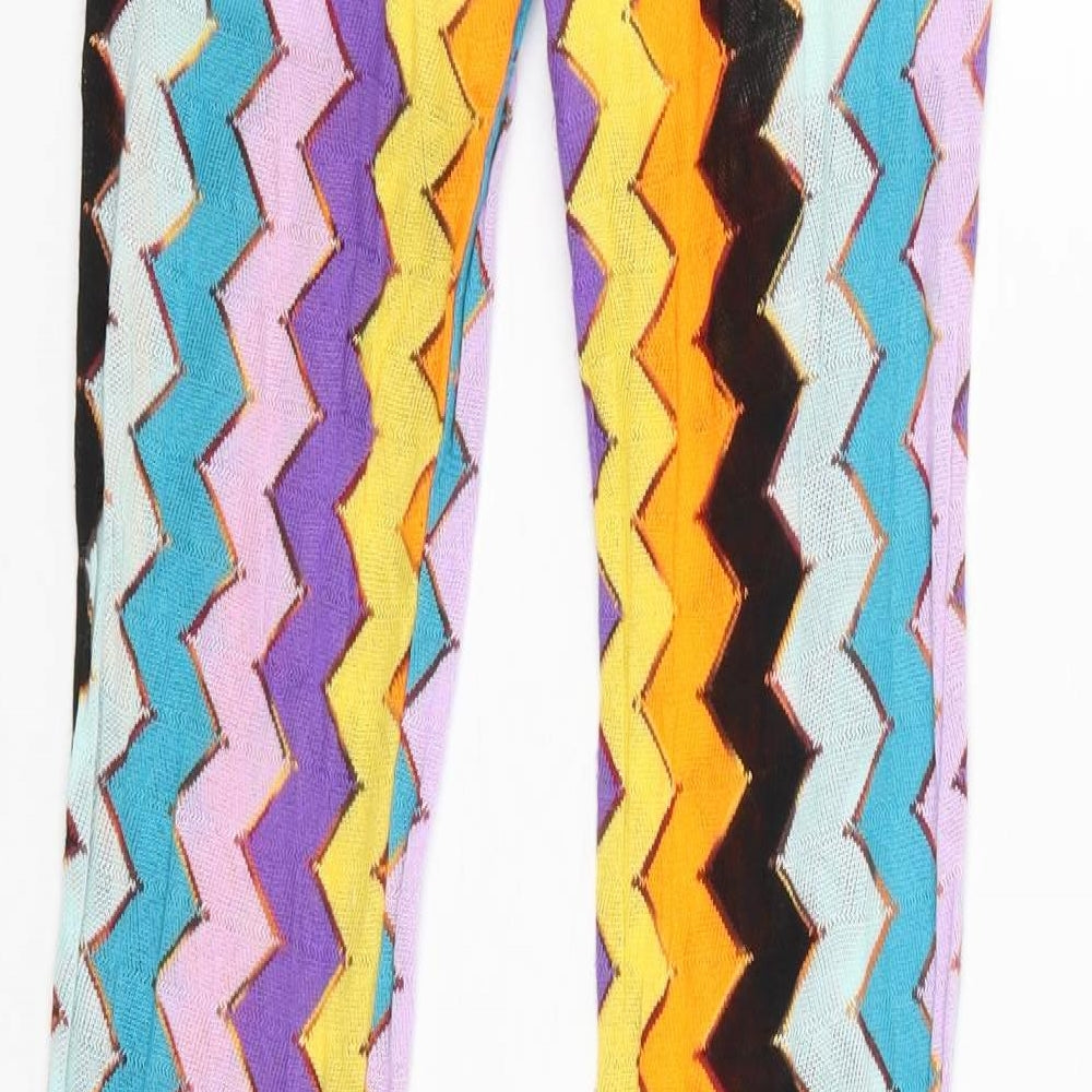 Go Bananas Womens Multicoloured Geometric  Trousers  Size M L32.5 in - Zig Zag