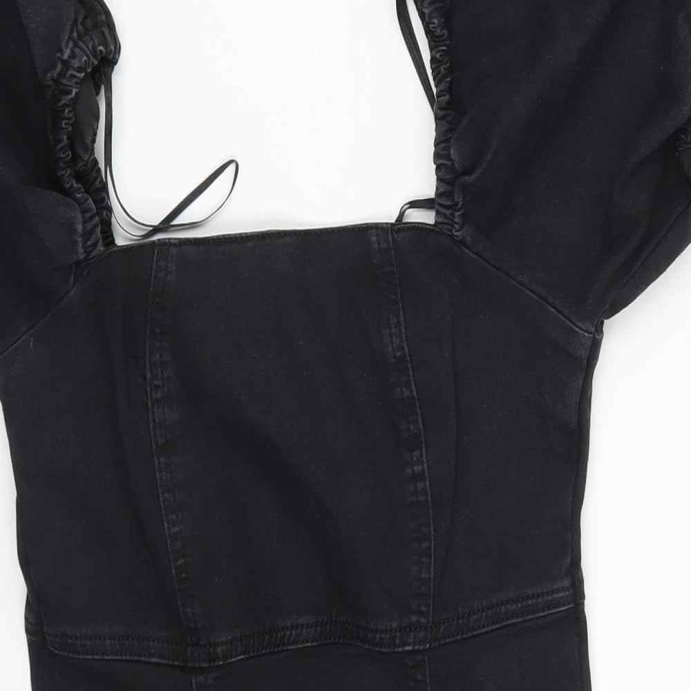 New Look Womens Black  Denim Mini  Size 8