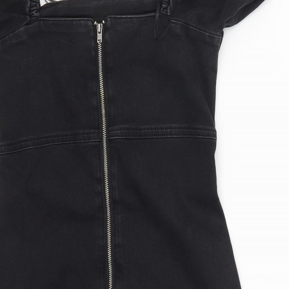 New Look Womens Black  Denim Mini  Size 8