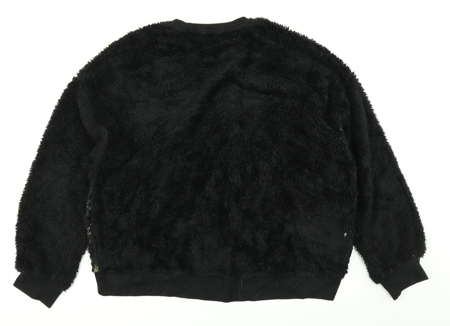 Zara Womens Black Floral  Pullover Sweatshirt Size M