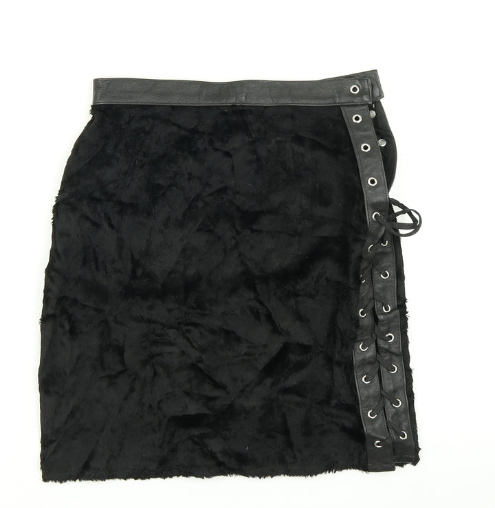 Quasimodo Womens Beige Mini Skirt Size S - Faux Fur