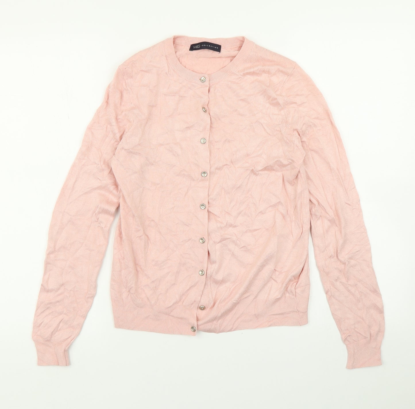 M&S COllection Womens Pink  Knit Cardigan Jumper Size 12