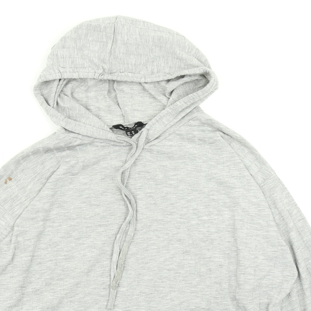 New Look Womens Grey   Pullover Hoodie Size M  - Cropped
