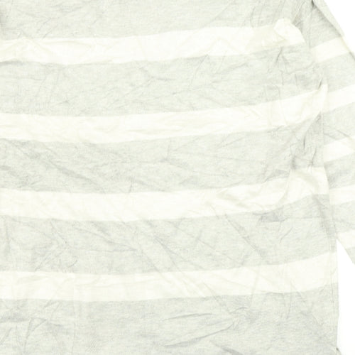 Papaya Womens Grey Striped Knit Pullover Jumper Size M