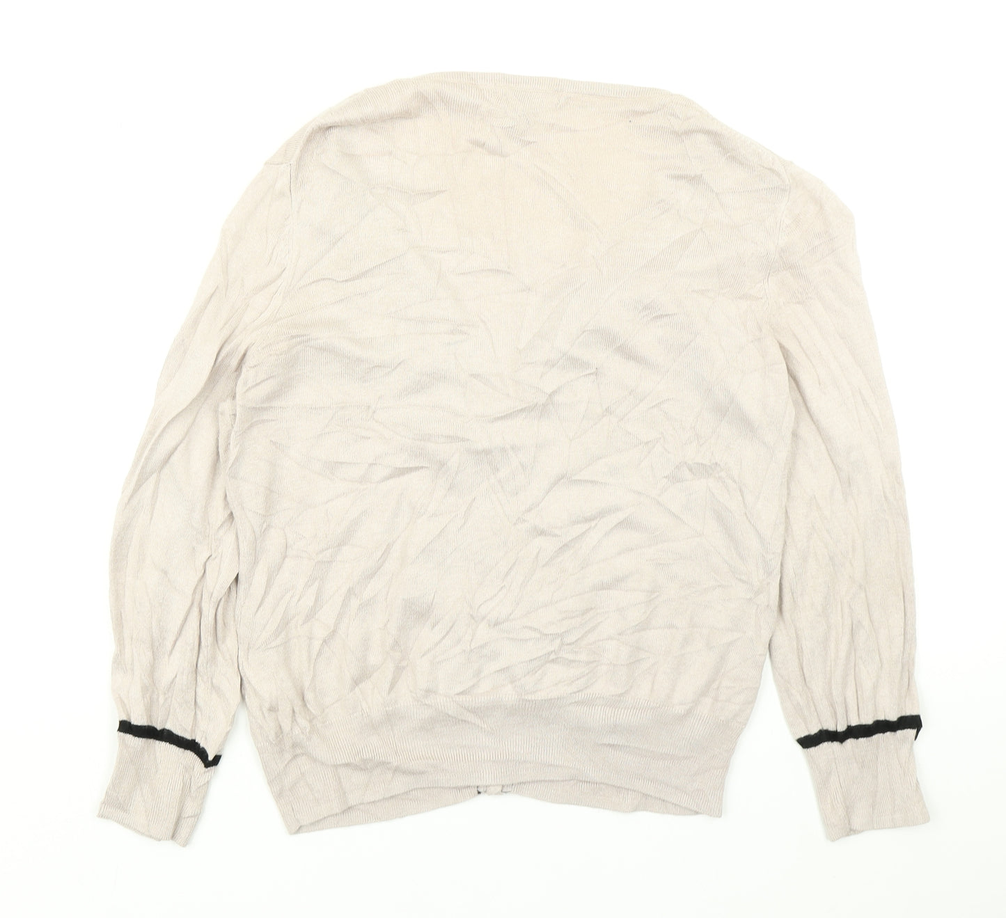 H&M Womens Beige  Knit Cardigan Jumper Size L