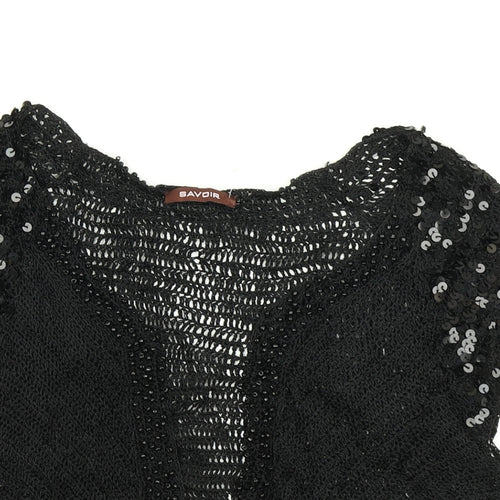 Savoir Womens Black  Knit Cardigan Jumper Size 10