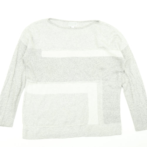 Principles Womens Grey Striped Knit Pullover Jumper Size 12