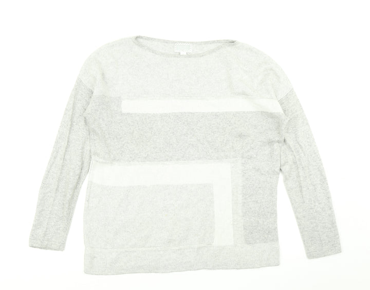 Principles Womens Grey Striped Knit Pullover Jumper Size 12