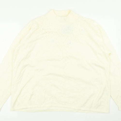 BM Womens Ivory  Knit Pullover Jumper Size L