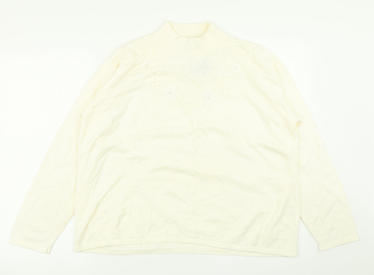 BM Womens Ivory  Knit Pullover Jumper Size L