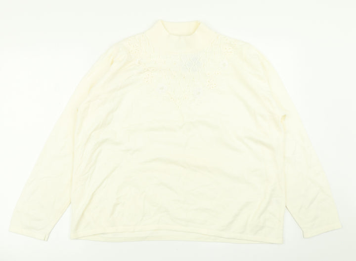 BM Womens Ivory  Knit Pullover Jumper Size L