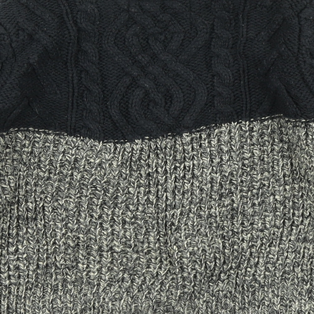 Rebel Boys Grey Colourblock Knit Pullover Jumper Size 3-4 Years
