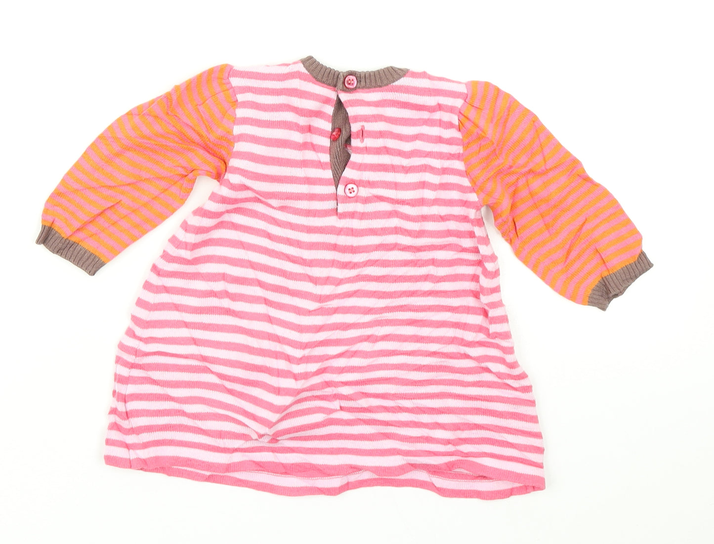 Mini Club Girls Pink Striped Knit Jumper Dress  Size 3-6 Months