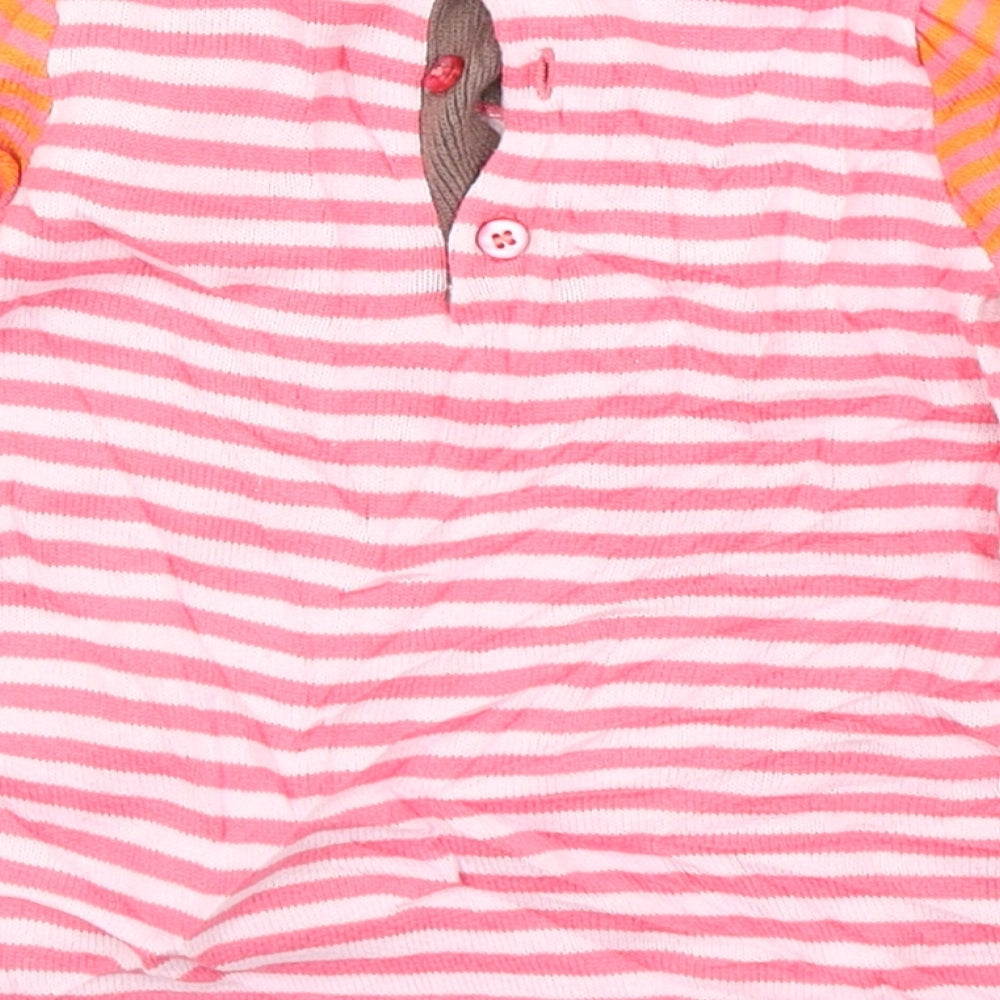 Mini Club Girls Pink Striped Knit Jumper Dress  Size 3-6 Months