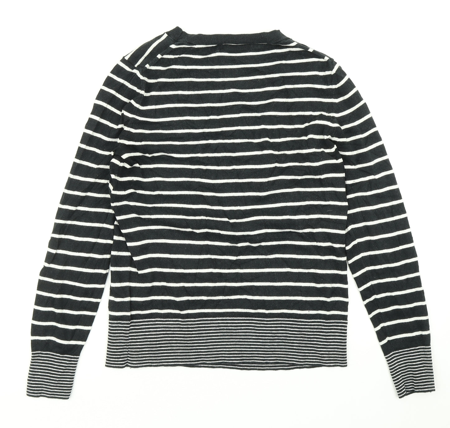 Banana Republic Mens Black Striped Knit Pullover Jumper Size M