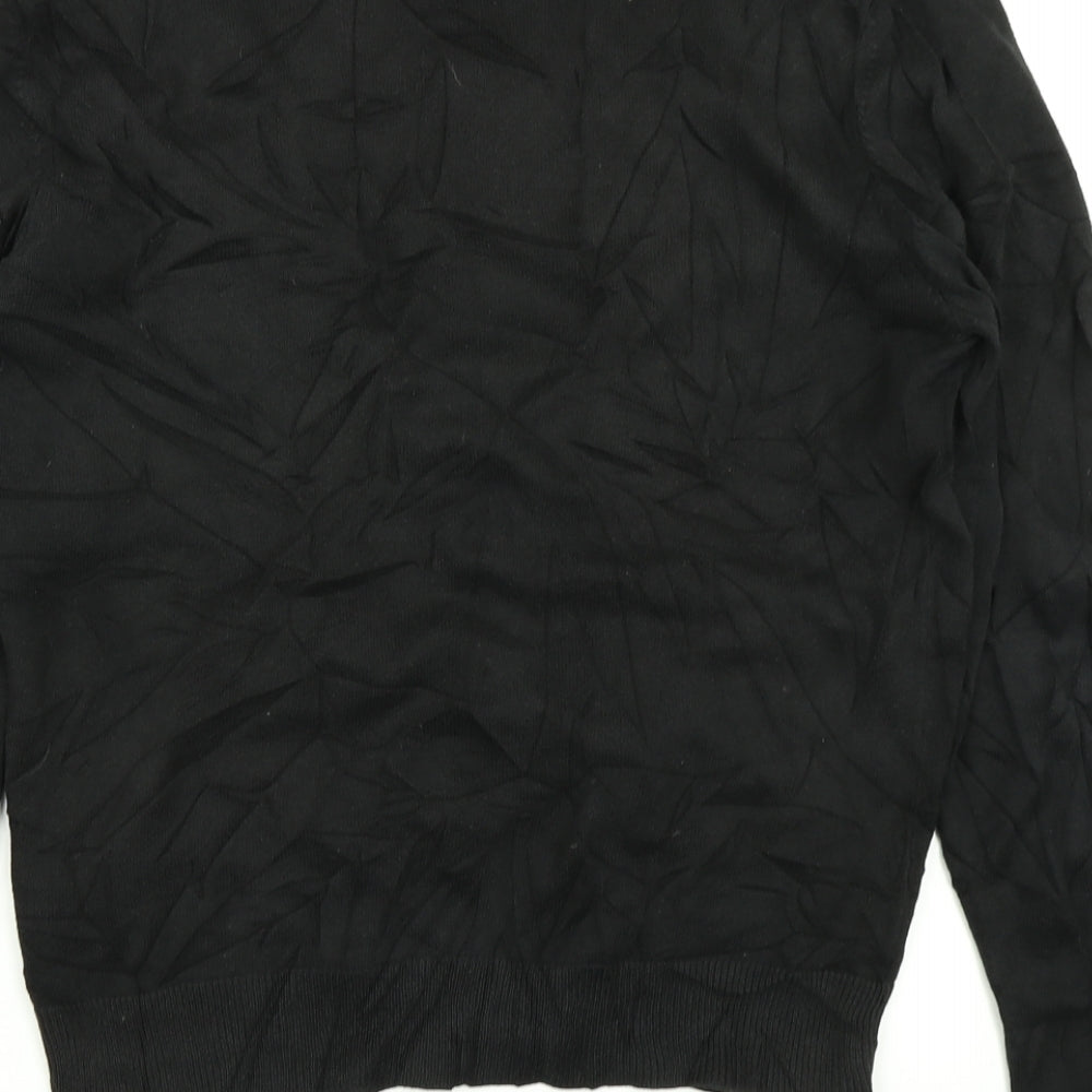 Rice-37 Mens Black  Knit Cardigan Jumper Size S