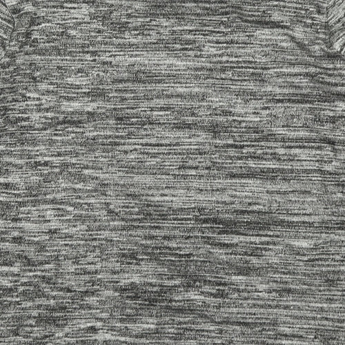 Preworn Womens Grey Striped Knit Basic T-Shirt Size 12