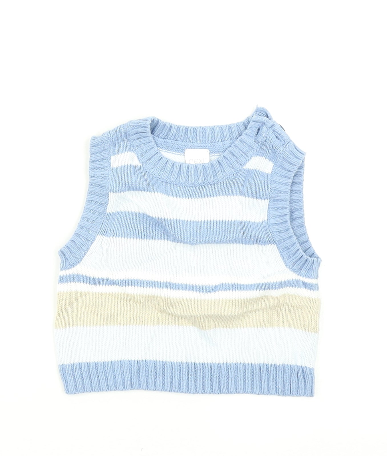 NEXT Boys Black Striped Knit Vest Jumper Size 0-3 Months