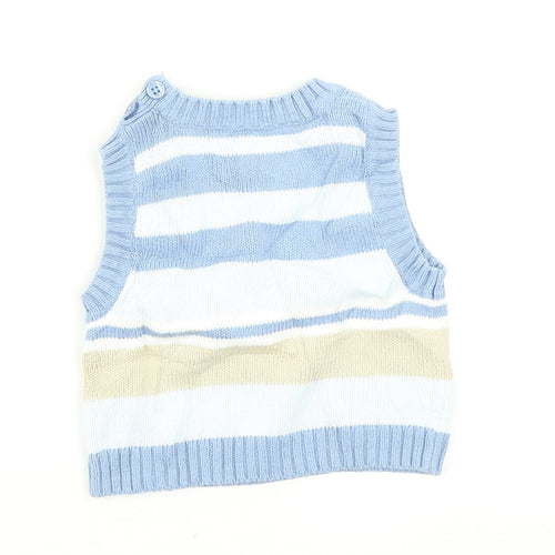 NEXT Boys Black Striped Knit Vest Jumper Size 0-3 Months