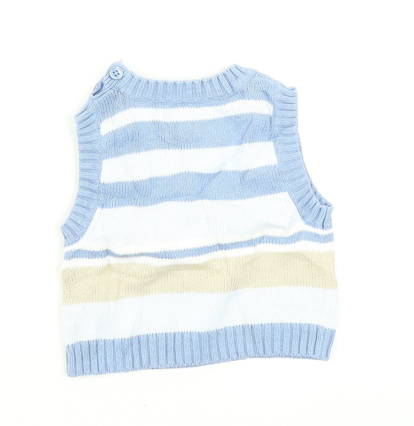 NEXT Boys Black Striped Knit Vest Jumper Size 0-3 Months