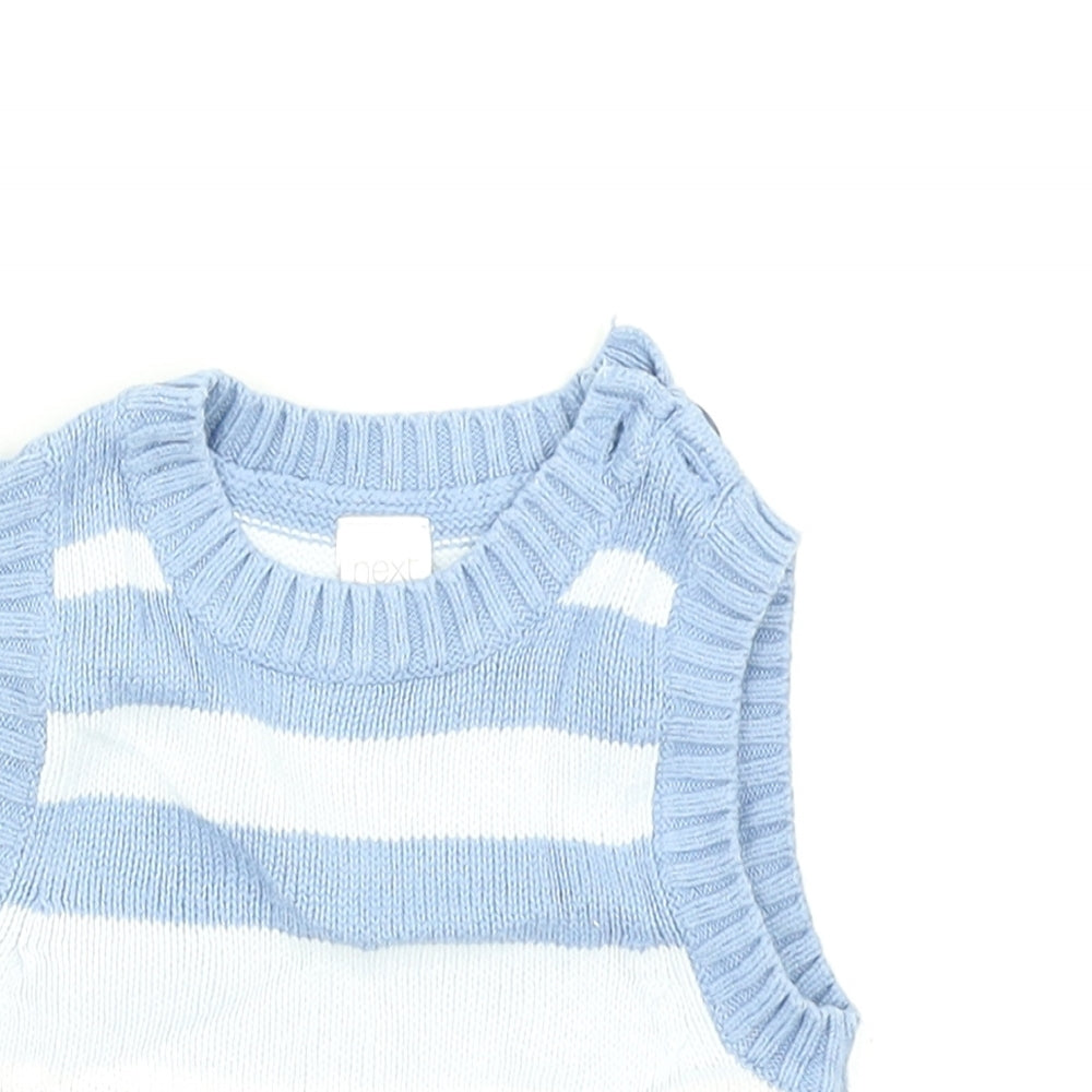 NEXT Boys Black Striped Knit Vest Jumper Size 0-3 Months