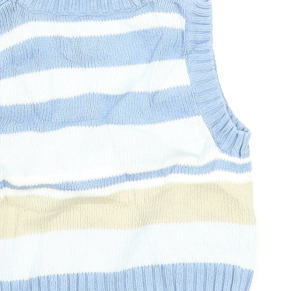 NEXT Boys Black Striped Knit Vest Jumper Size 0-3 Months