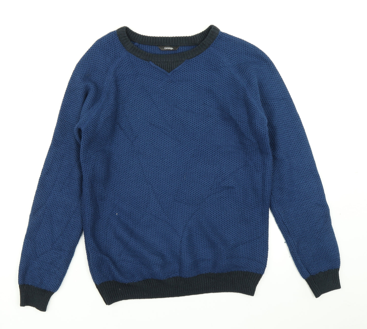 George Boys Blue  Knit Pullover Jumper Size 12-13 Years