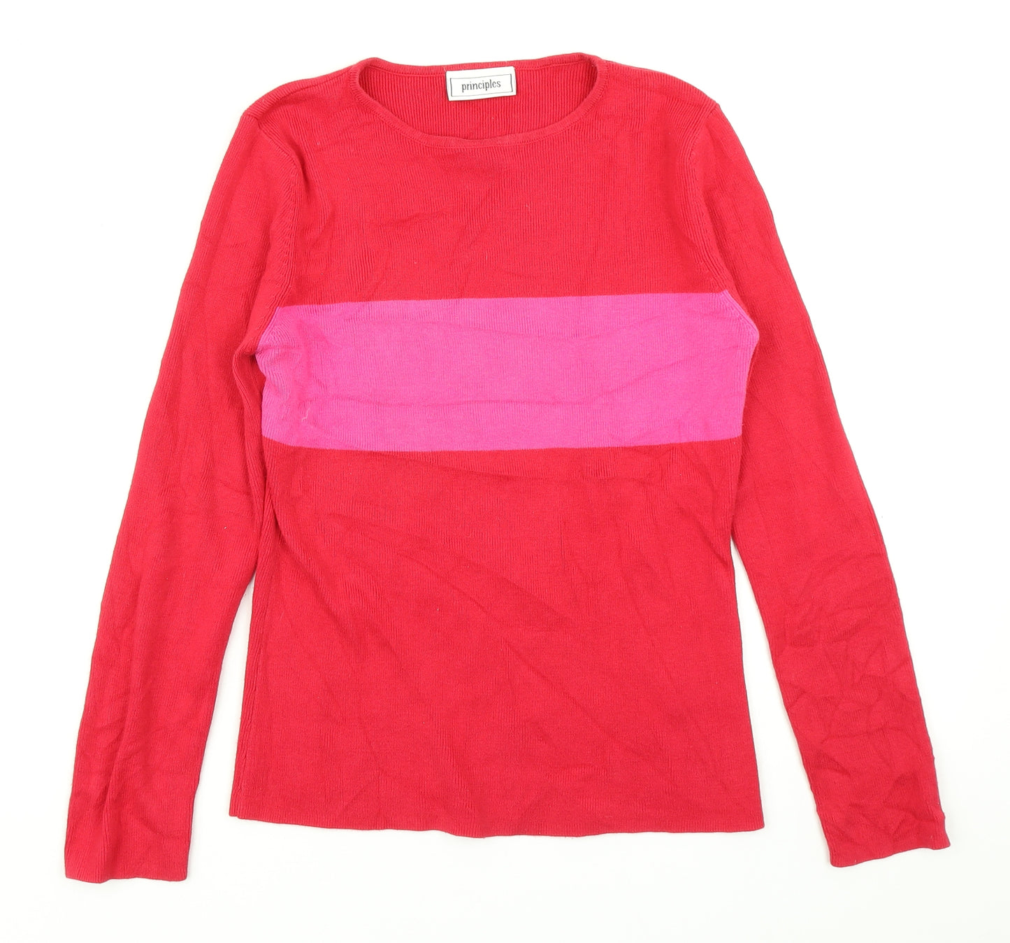 Principles Womens Red  Knit Pullover Jumper Size 10