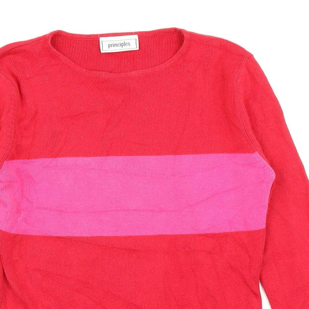 Principles Womens Red  Knit Pullover Jumper Size 10