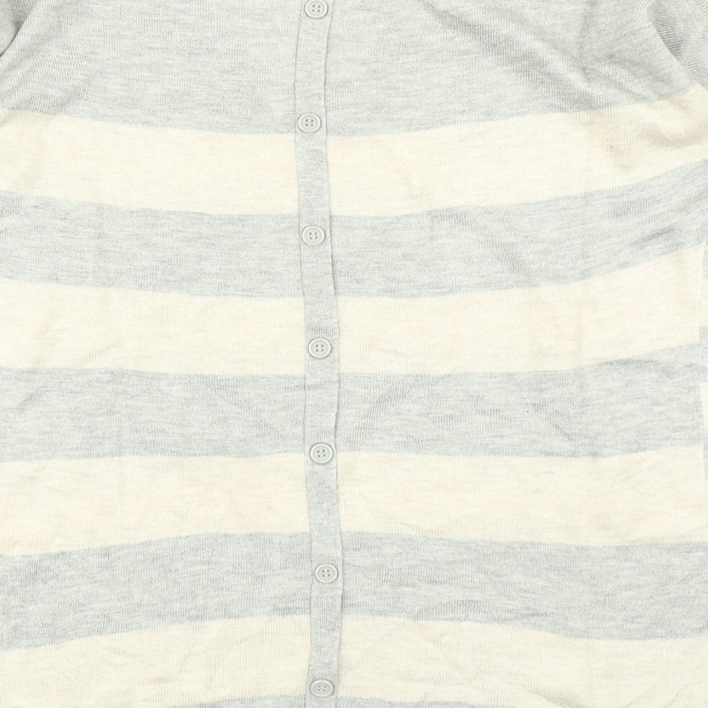 Oasis Womens Grey Striped Knit Pullover Jumper Size S