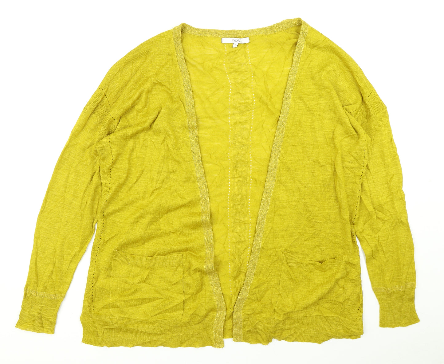 NEXT Womens Yellow  Knit Cardigan Jumper Size 16