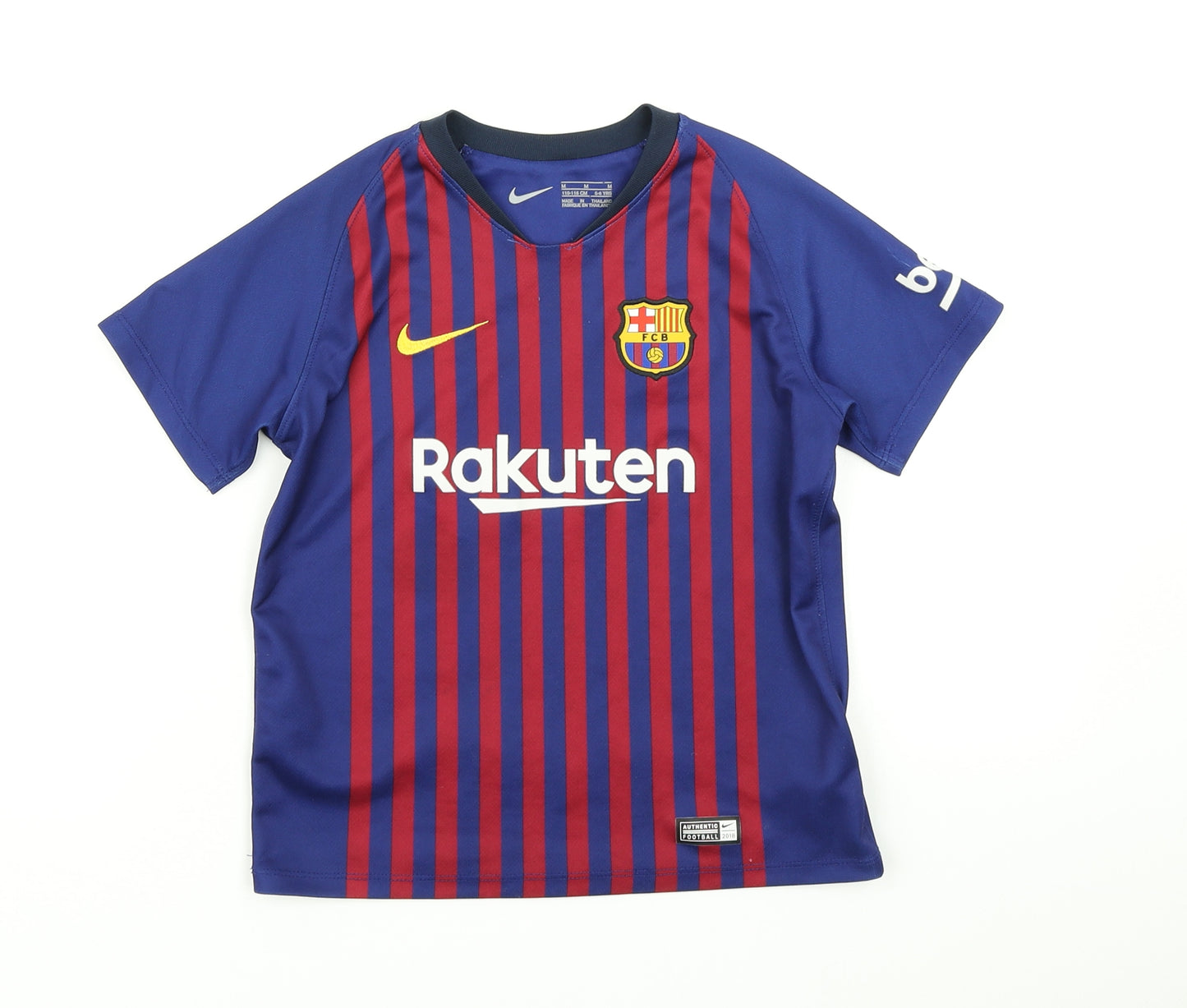 Nike Boys Blue Striped  Basic T-Shirt Size 5-6 Years  - FC Barcelona