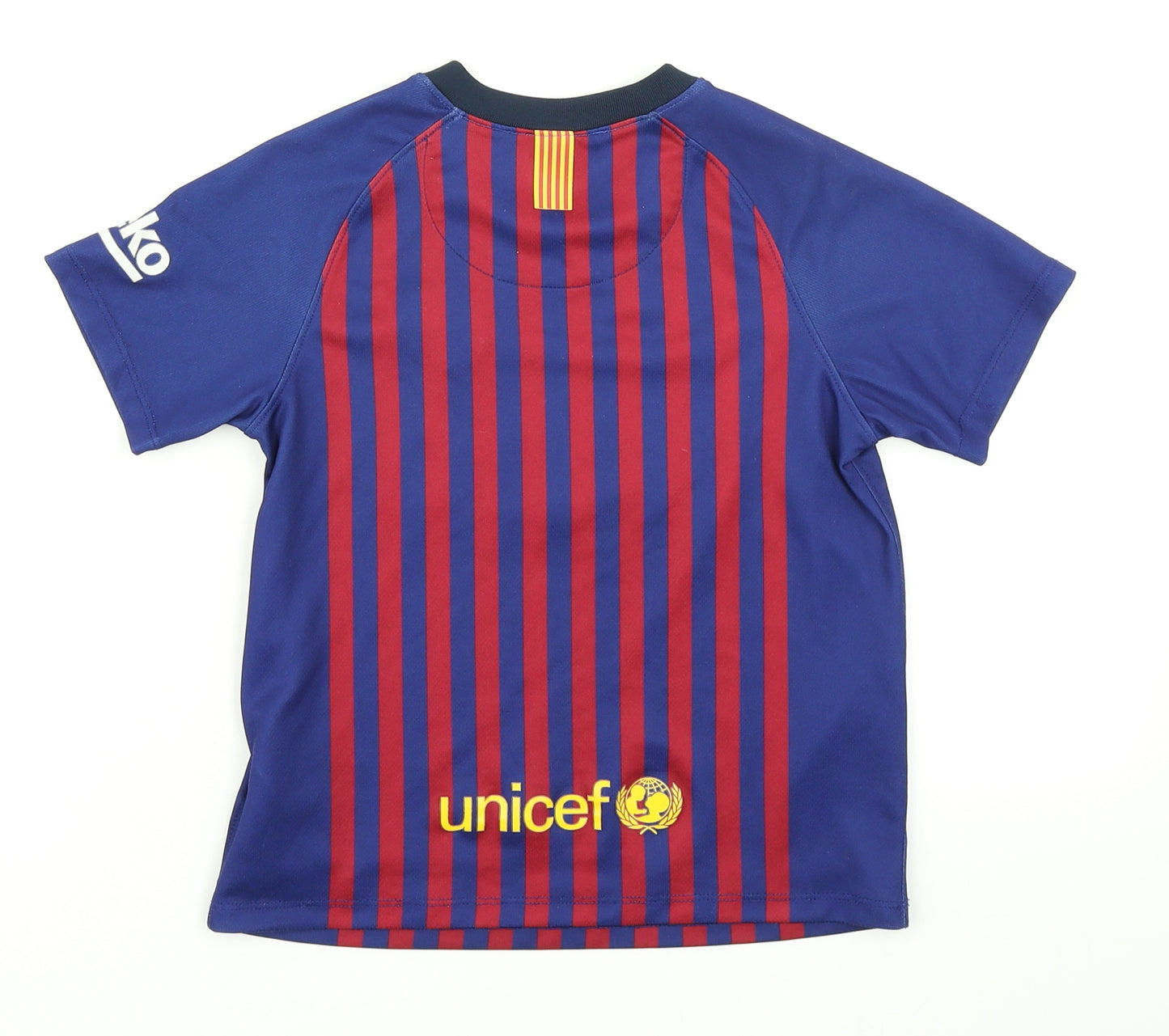 Nike Boys Blue Striped  Basic T-Shirt Size 5-6 Years  - FC Barcelona