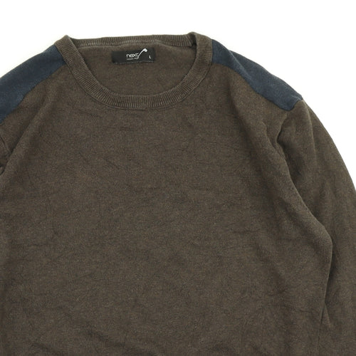 NEXT Mens Brown  Knit Pullover Jumper Size L
