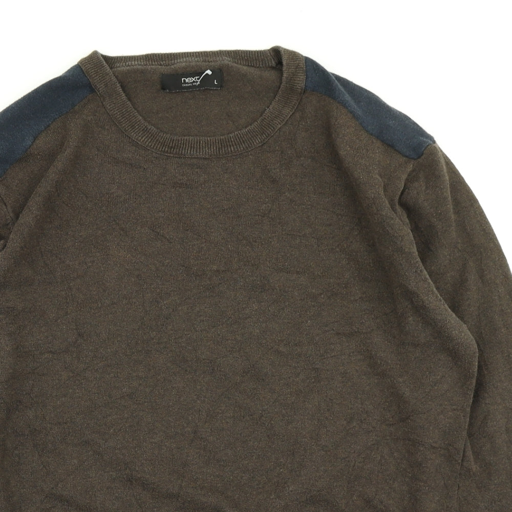 NEXT Mens Brown  Knit Pullover Jumper Size L