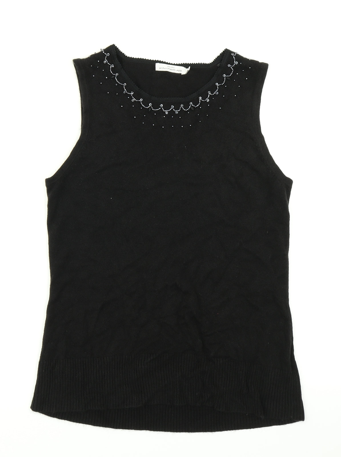 Alibi  Womens Black  Knit Vest Jumper Size 14