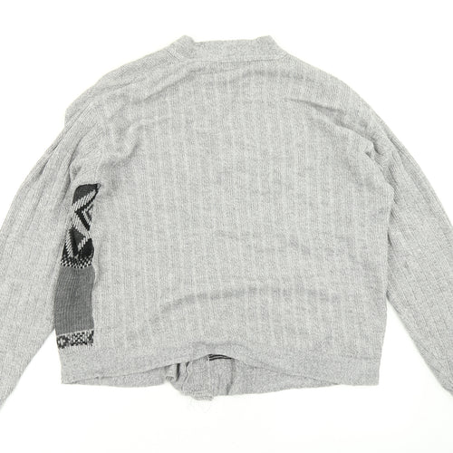 Noroze Mens Grey Argyle/Diamond Knit Cardigan Jumper Size M